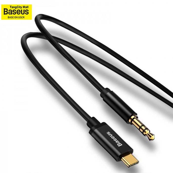 Baseus M01 Yiven Type C Male to 3.5MM Male Kabel Jack Audio Converter Cable Tipe C Ori Black