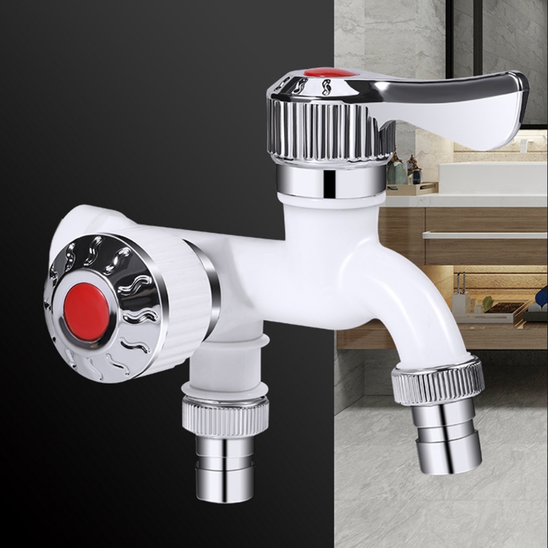 Keran Air Double Spout Tahan Lama/ Tahan Suhu Ekstrim Keran Double Outlet Taman Washer Basin Connector