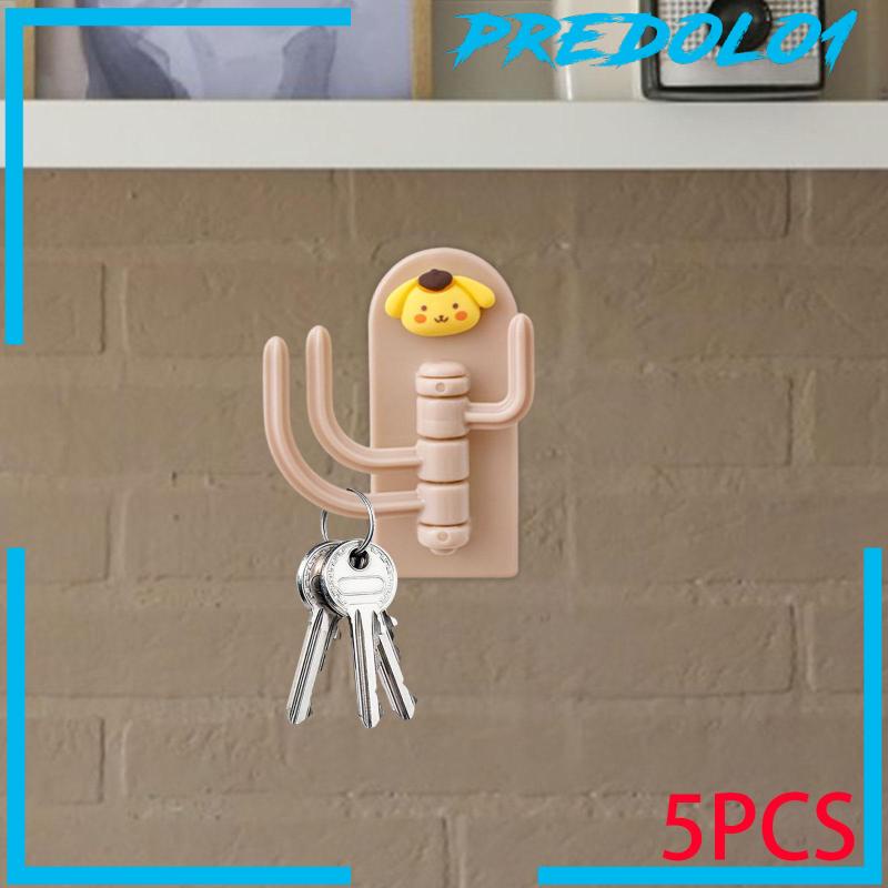 [Predolo1] Key Holder 5Pcs Kait Kunci Putar Kreatif Untuk Kamar Tidur Rumah Asrama Mahasiswa