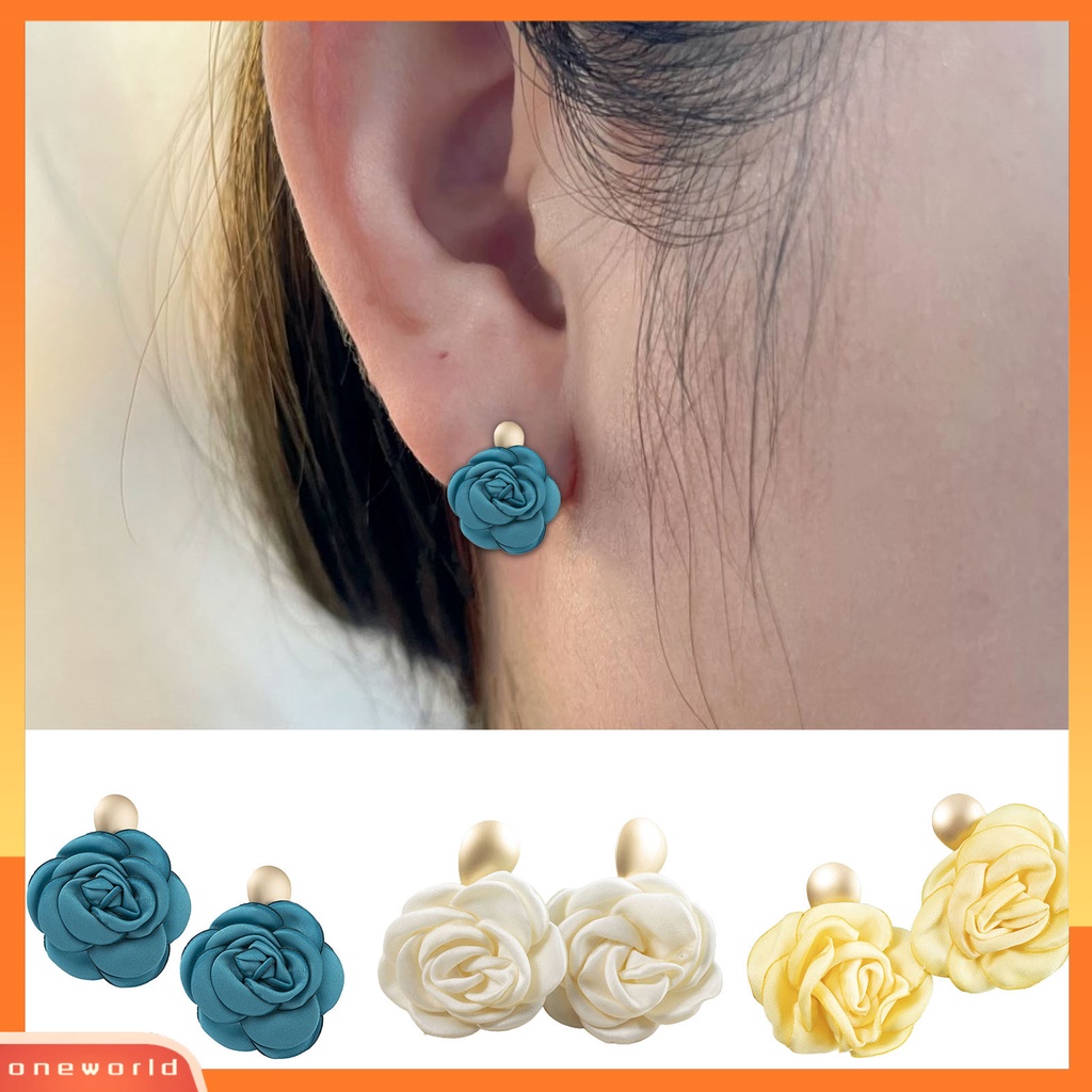 [WOD] 1pasang Anting Wanita Desain Baik Hadiah Sempurna Perhiasan Aksesoris Retro Bunga Mawar Stud Earrings Untuk Pacaran