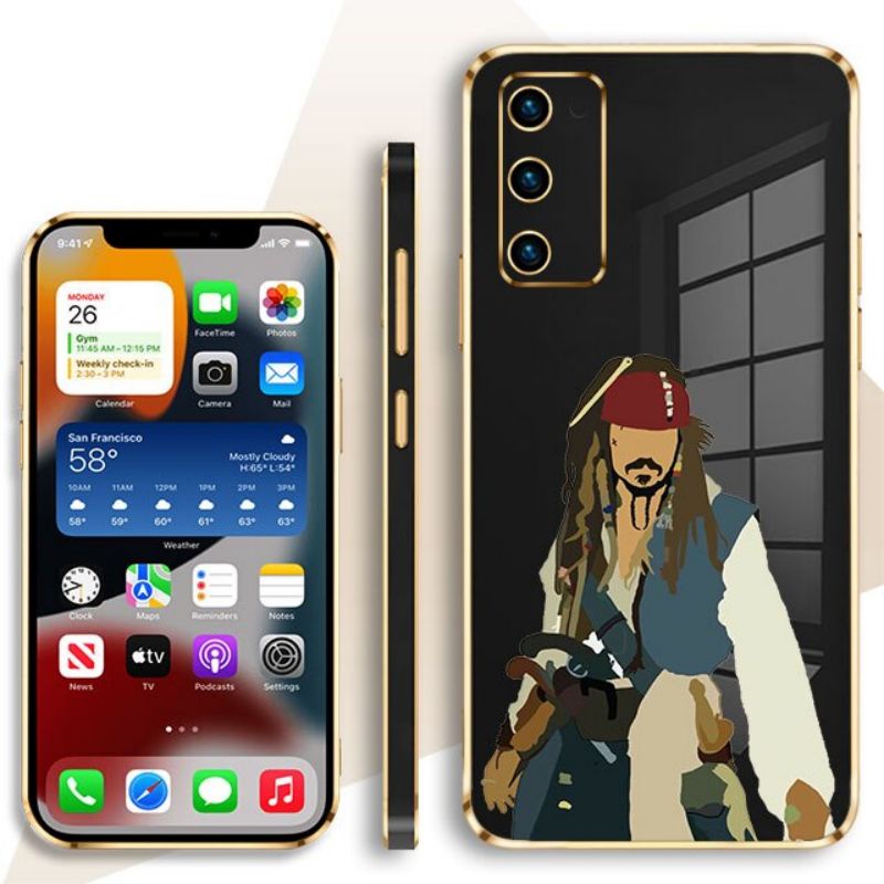 Electroplated Captain Jack Phone Case for Oppo A744G A954G F19 F19S A76 A36 A96 A83 A92 A52 A724G A9