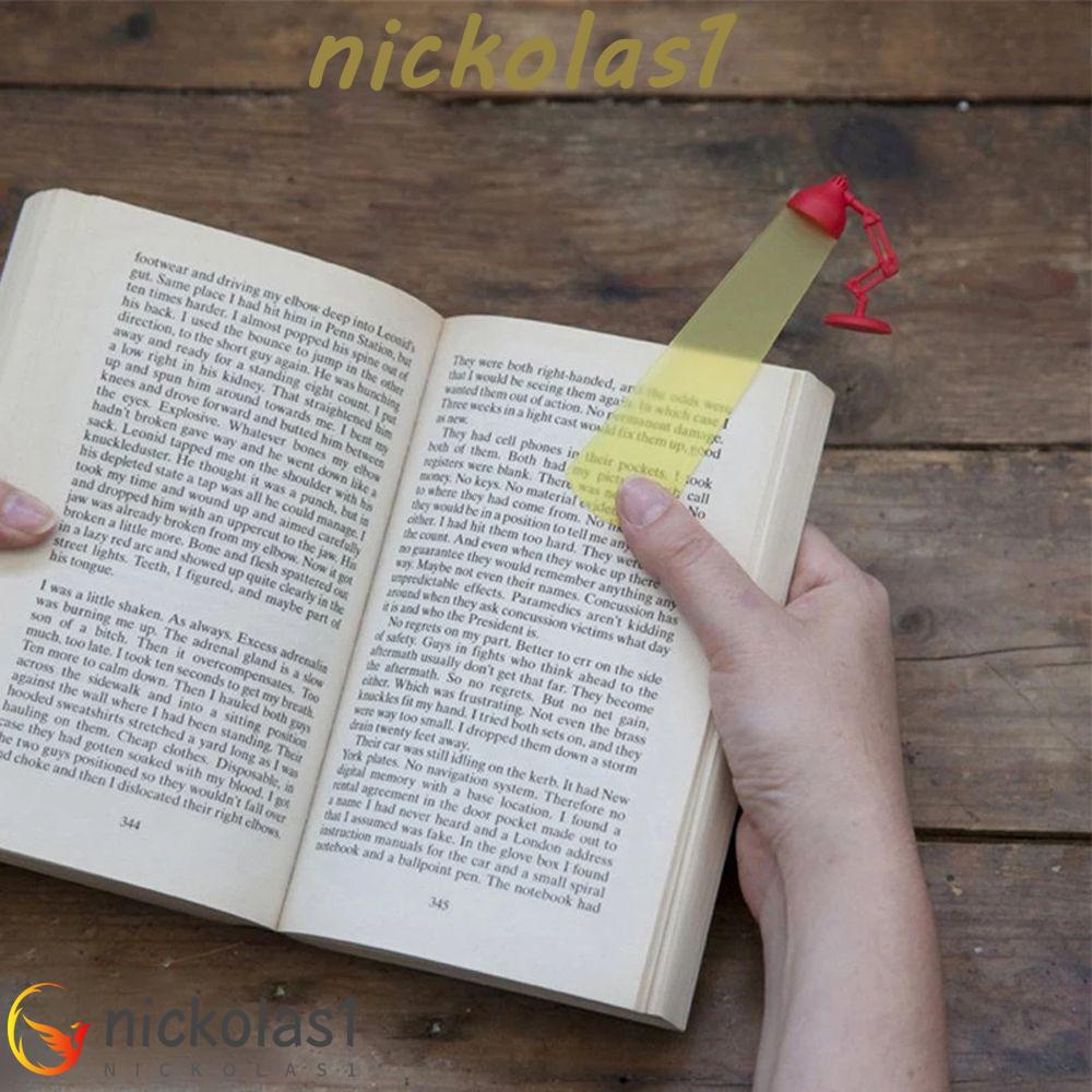 Nickolas1 Lampu Bookmark Perlengkapan Kantor Hadiah Siswa Klip Kertas Klip Buku Kartun Book Tag Bentuk Lampu Meja