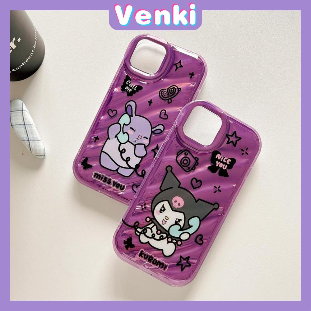 VENKI - iPhone Case untuk iPhone 11 Laser Reflektif Bening Phone Case TPU Soft Shockproof Airbag Case Lucu Kartun Kompatibel dengan iPhone 14 13 Pro Max 12 Pro Max XR XR 7Plus 8Plus