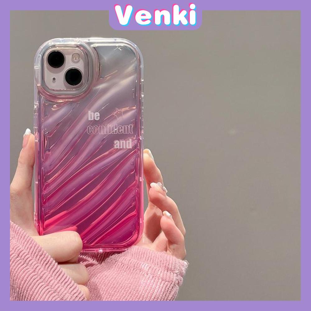 VENKI - iPhone Case untuk iPhone 11 Laser Reflektif Bening Phone Case TPU Soft Shockproof Airbag Case Gradien Sederhana Kompatibel dengan iPhone 14 13 Pro Max 12 Pro Max XR XR 7 8Plus