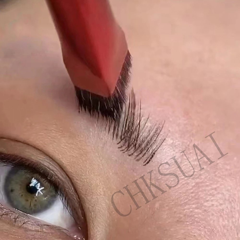 Sikat Alis Persegi Liar Multifungsi Stereo Lukisan Garis Rambut Tempel Makeup Brushes