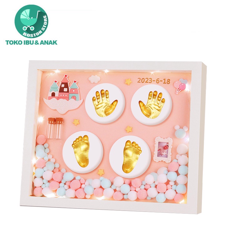 Bostonstore Cetakan Kaki / Cetakan Kaki Tangan Bayi / Cetakan Kaki / Cetakan Kaki dan Tangan Bayi / Baby Foot Print Hadiah Ulang Tahun Kenangan Bayi / Cetakan Kaki dan Tangan Bayi + Frame Classic / Set Cetakan Baby Foot Print Bingkai Foto Kaki Tangan Bayi