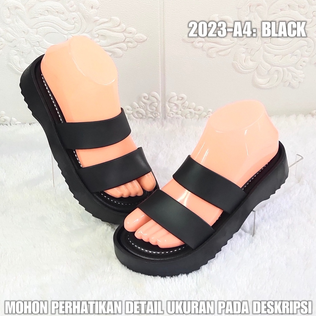 Sandal Selop Jelly BAN 2 2023 A4 Sendal Wedges Bahan Import AntiSlip SDLWW