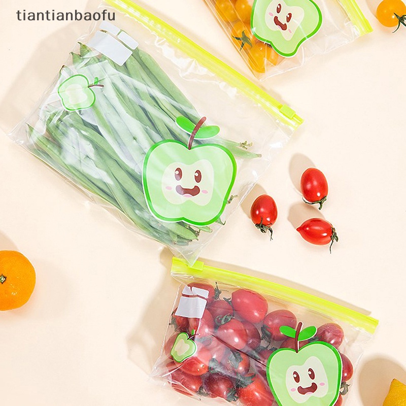 [tiantianbaofu] Wadah Tas Penyimpanan Makanan Reusable Freezer Bag Anti Bocor Top Ziplock Bags Butik