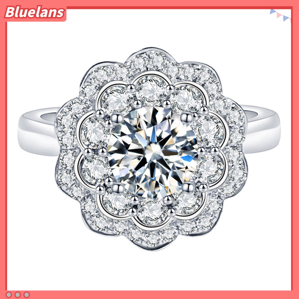 [BLS] Cincin Wanita Bersinar Hias Manis Cubic Zirconia Finger Ring Untuk Pesta