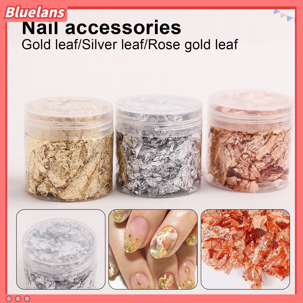[BLM] 1botol Manicure Foil Decal Anti Luntur Multifungsi Nice-looking Nail Art Kertas Foil Warna Emas Untuk Wanita