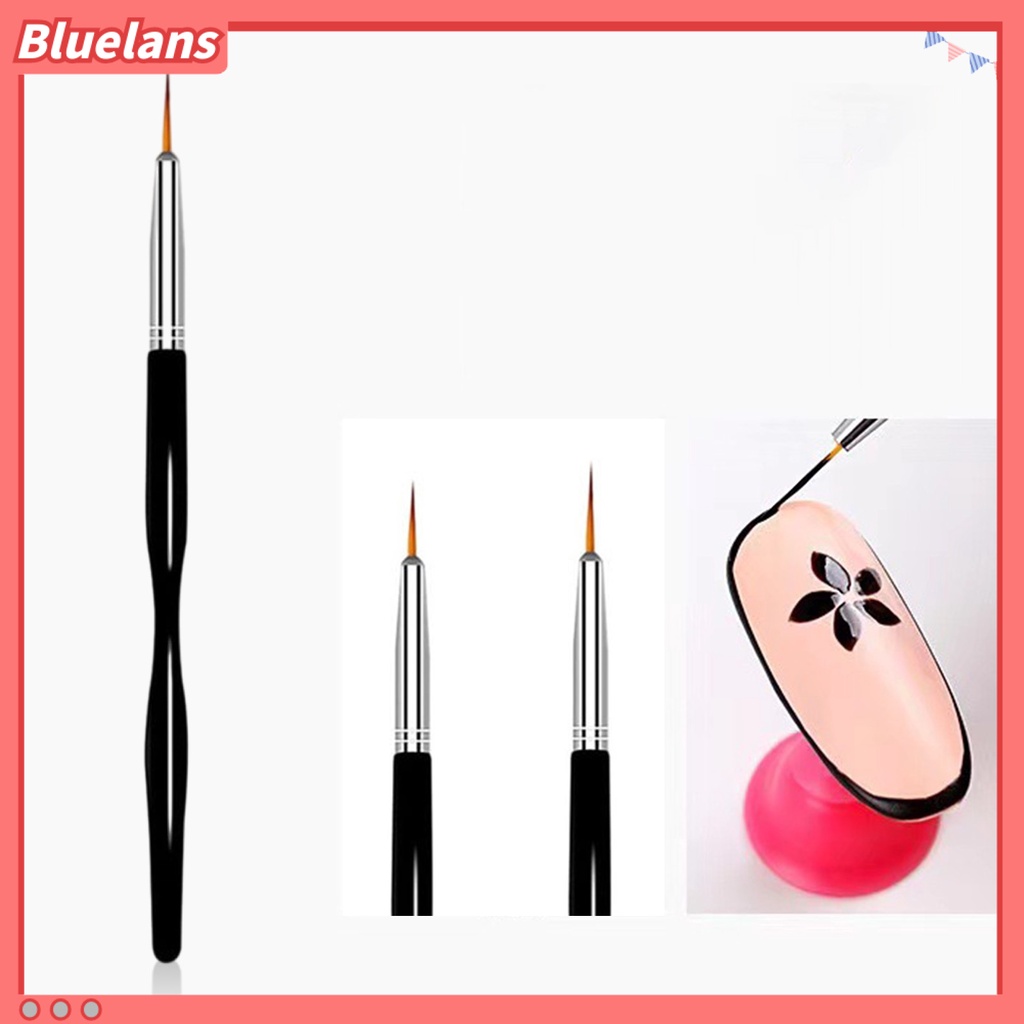 [BLM] 3pcs /Set Kit Pen Kuku Reusable Batang Hitam Ringan Nail Art Drawing Liner Untuk Perempuan
