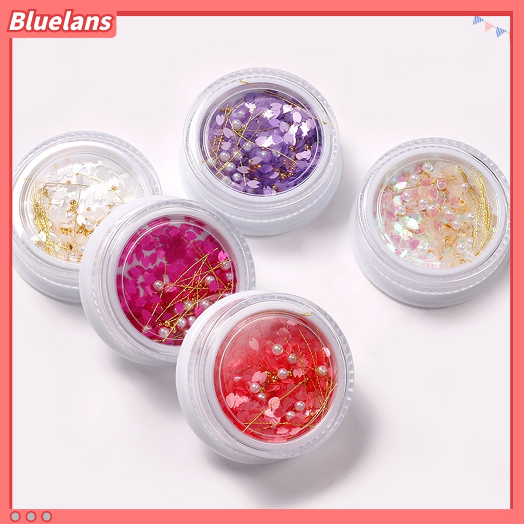 [BLM] 1kotak Payet Kuku Bentuk Bunga Warna Cerah Ultra-Tipis Mengkilap Efek Visual Pertunjukan Pesona Unik Kelopak Hewan Peliharaan Nail Art Paillettes Sequin Flakes Ornamen Untuk Salon Kuku