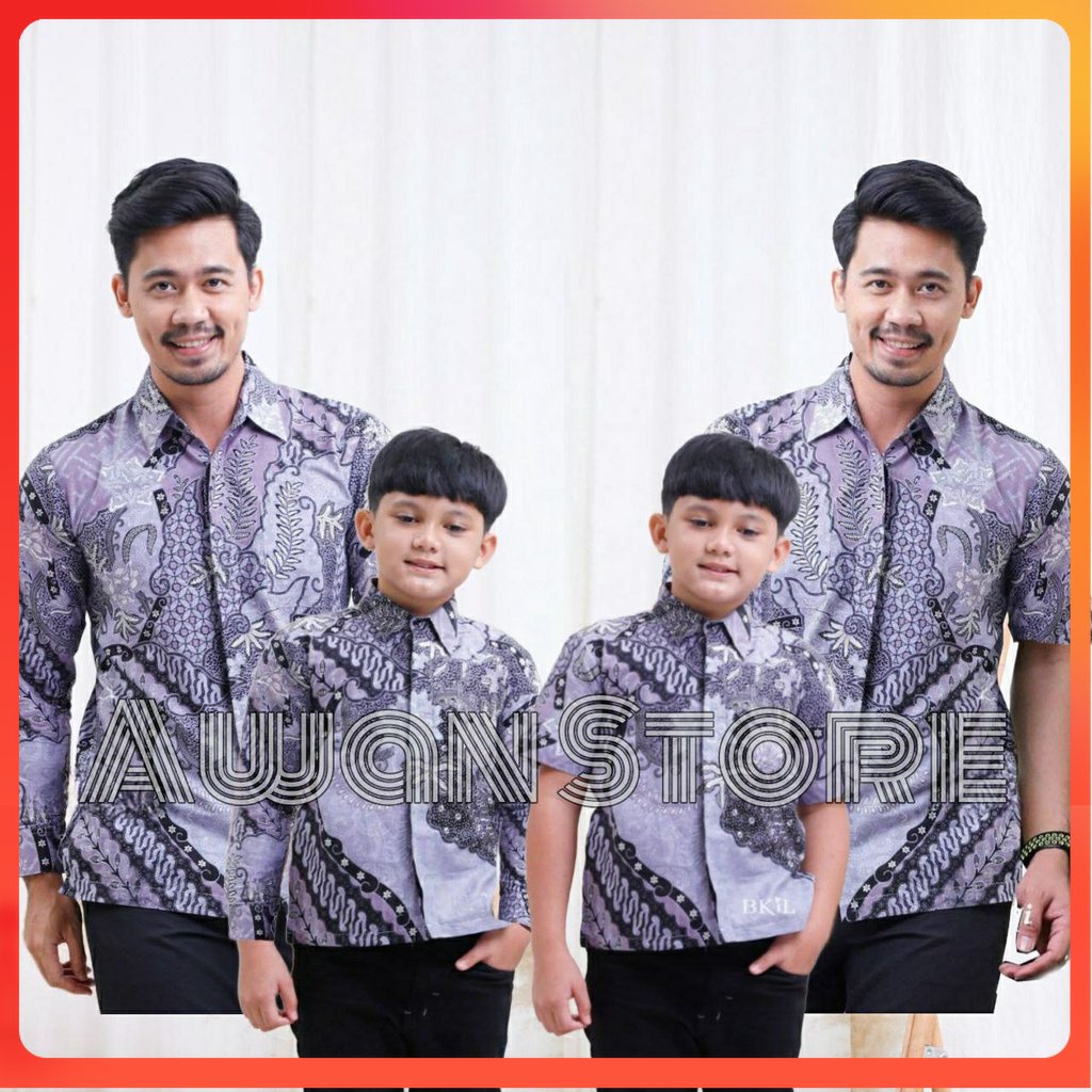 TERBARU Couple sweet || couple batik ayah dan anak cowok BATIK UNGU BATIK 2022 BATIK VIRAL Batik Lilac Batik Purple Batik hijau Batik sage tua bn