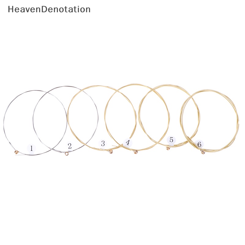 [HeavenDenotation] 1set 6pcs Latihan Senar Gitar Bahan Baja Lapis Nikel Untuk Gitar Akustik HDV