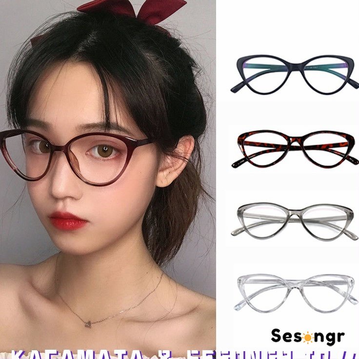 COD Kacamata Cat Eye leopard Korean Kacamata Anti Radiasi Frame Kacamata Bulat Eyeglasses Versatile Optical Wanita