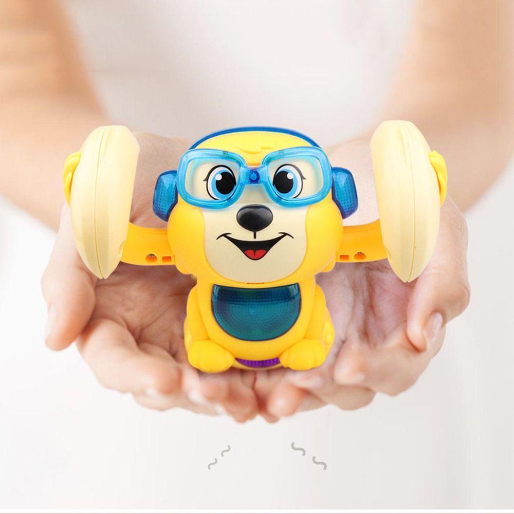 REBUY Rebuy Voice-activated Tumbling Monkey Mainan Bayi Lucu Induksi Rolling Monkey360° Merangkak Mainan Anak Merangkak Mainan Elektrik Kontrol Suara Rolling Electric Baby Toy