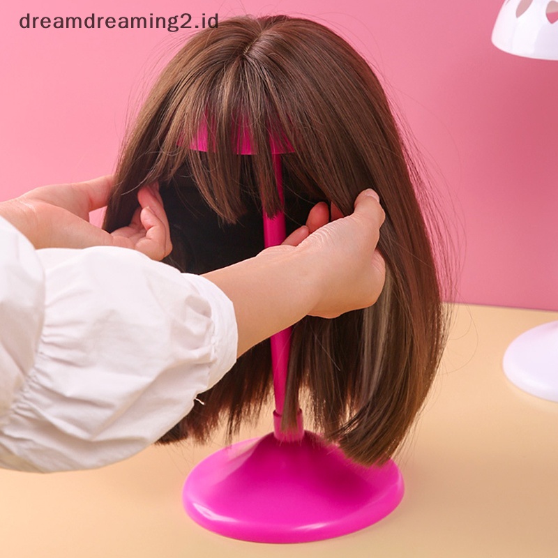 (drea) Topi Portable Manekin Kepala Wig Stand Stabil Dummy Penyimpanan Praktis Hair Holder //