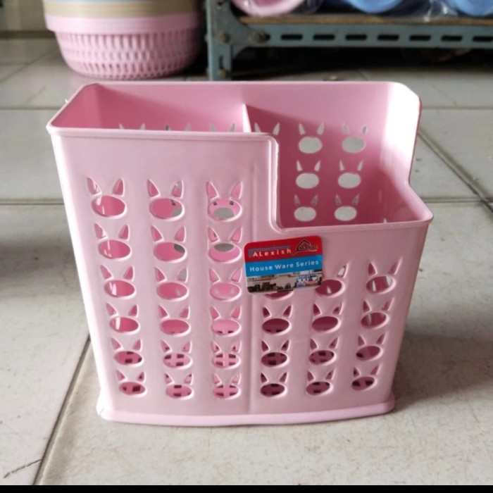 Storage 2 Sekat ALEXISH PASTEL GEDUN Tempat Sendok Garpu/ATK Organizer