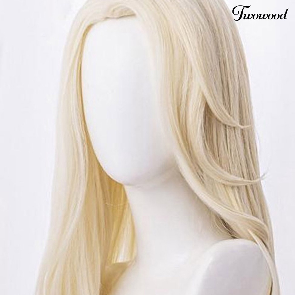 Twowood Wig Wavy Cosplay Curly Princess Wig Rambut Panjang Ratu Salju Putih Untuk Perempuan