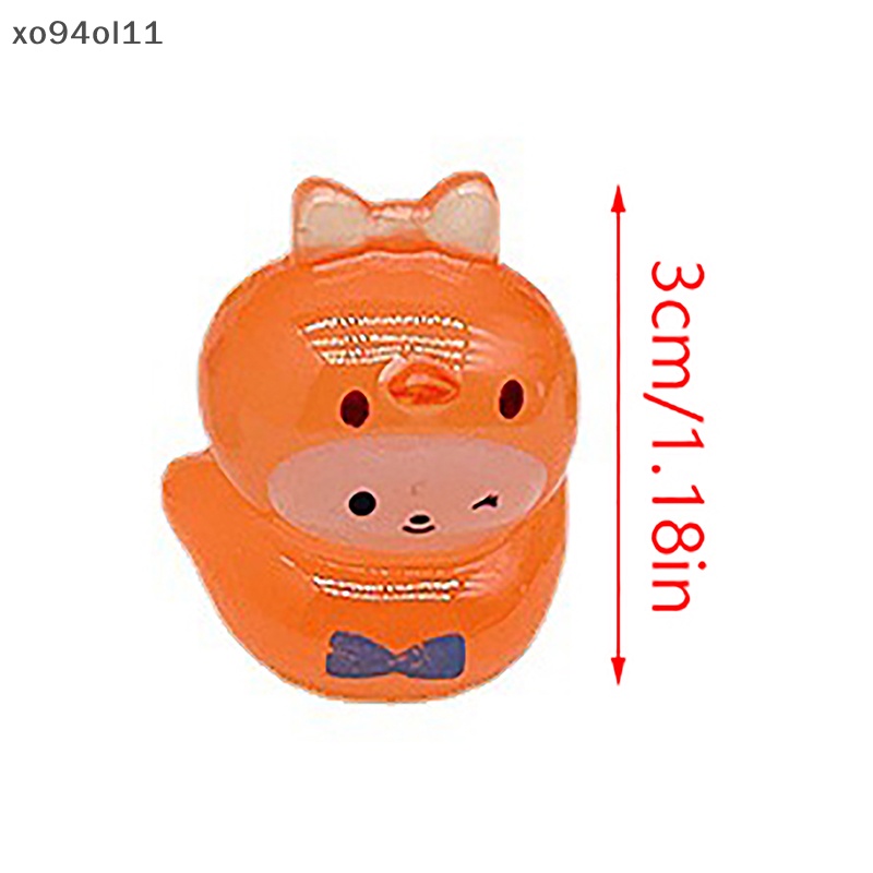 Xo 1Pc Bercahaya Sanrio Duckling Ornamen Mini Warna Kartun Hewan Boneka Mikro Lanskap Dekorasi Rumah Boneka Miniatur Mainan OL