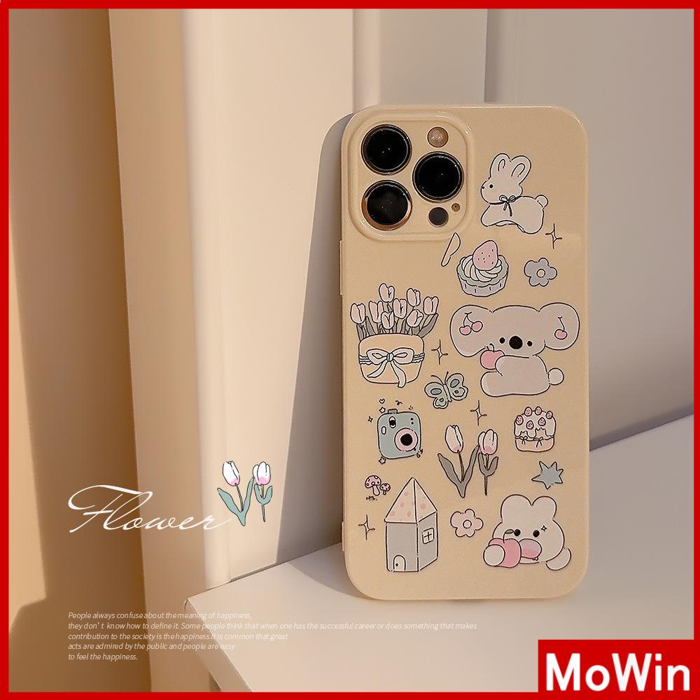 Case iPhone 14 Pro Max iPhone Case Cream Glossy Film Lembut TPU Shockproof Kamera Case Perlindungan Hewan Lucu Kompatibel dengan iPhone 13 Pro Max 12 Pro Max 11 Xr X Max 7Plus 8Plus