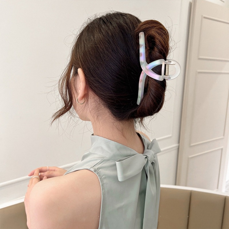 Temperamen Fantasi Warna-Warni Putih Besar Jepit Rambut Musim Panas Klip Hiu Kecil Perempuan Jepit Rambut