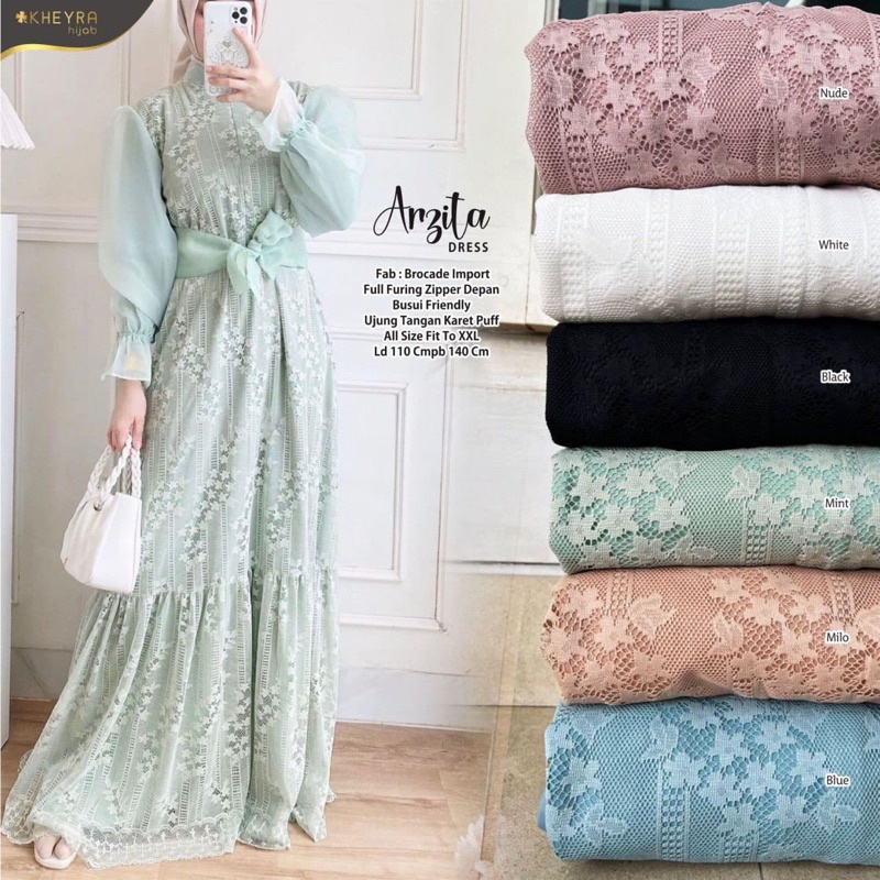 ARZITA DRESS ORI KHEYRA | Ld110 Brocade import Full Furing