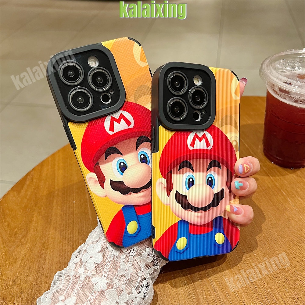 IPHONE Casing Kulit Super Mario Untuk Iphone11 12 13 14 Pro Max14 Plus Xs Max X XR 7 8 Plus Sarung Belakang Lembut