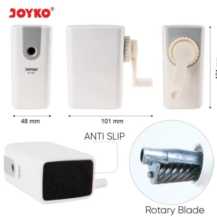 JOYKO A-154 Serutan Putar Pencil / Rautan Pensil - Sharpener Anti Slip A154