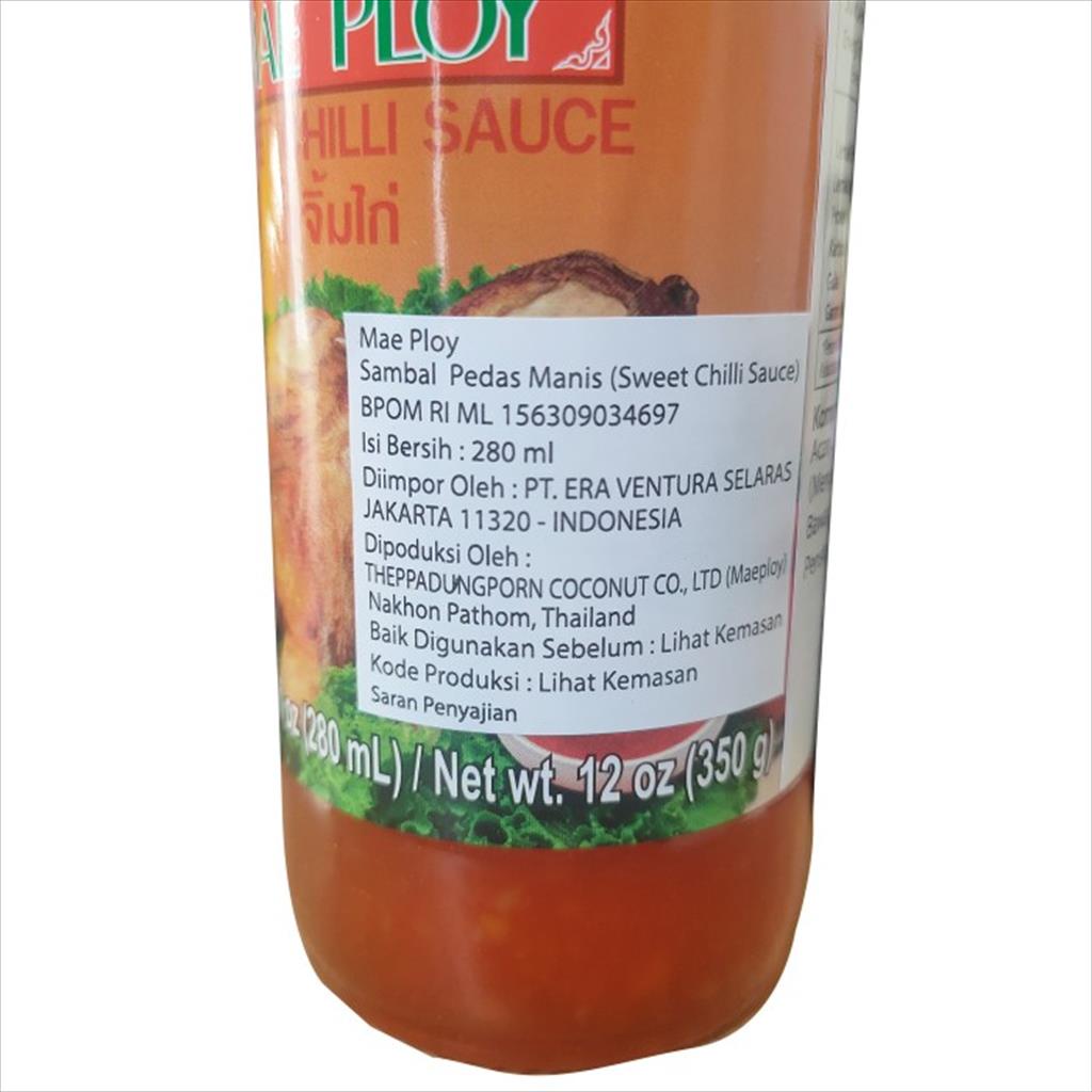 MAE PLOY SWEET CHILI SAUCE 280 ML - SAUS CABE MANIS THAILAND NON HALAL