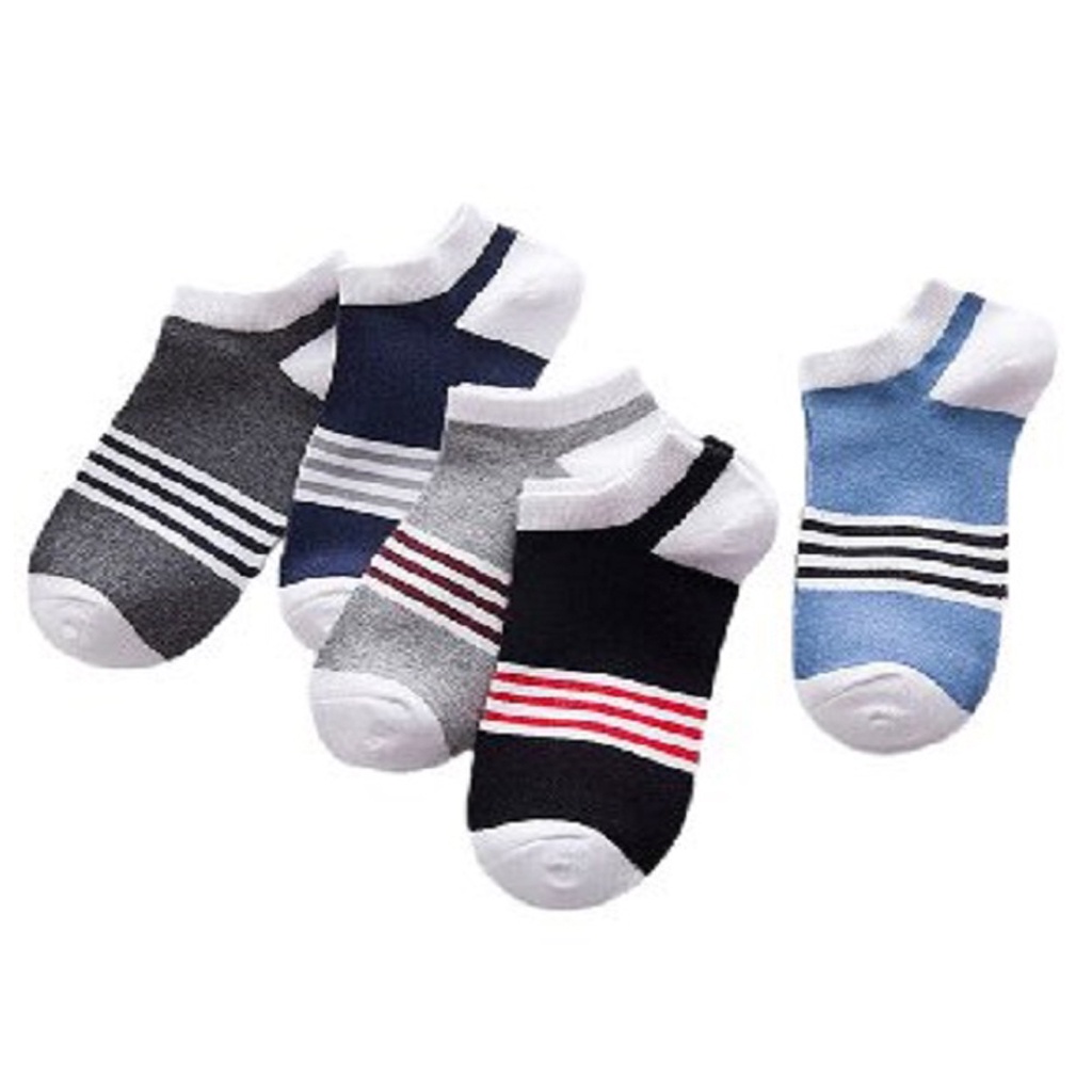 MurmerOfficial Kaos Kaki Motif Tiga Garis Lucu / Kaos Kaki Laki-Laki Perempuan / Ankle Socks Korean Fashion KK146