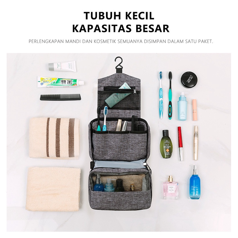 Tas alat mandi dan kosmetik / Travel Peralatan Mandi dan Make Up Toiletry Pouch Toilet/Travel Kit Toiletries Make Up Kosmetik Organizer Bag Multifungsi