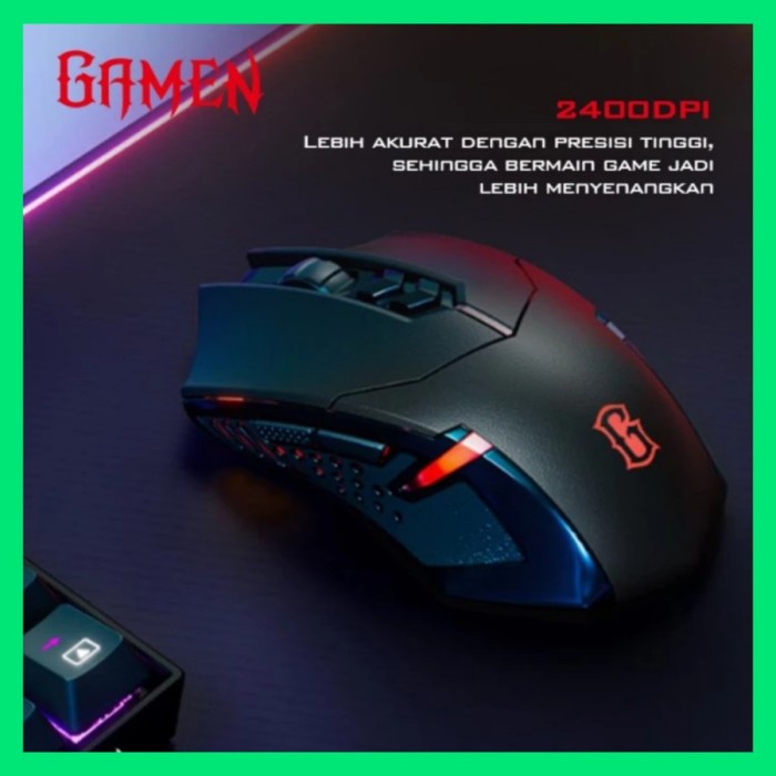 Mouse Gaming Wireless Gamen GM300W 2400DPI Black Original