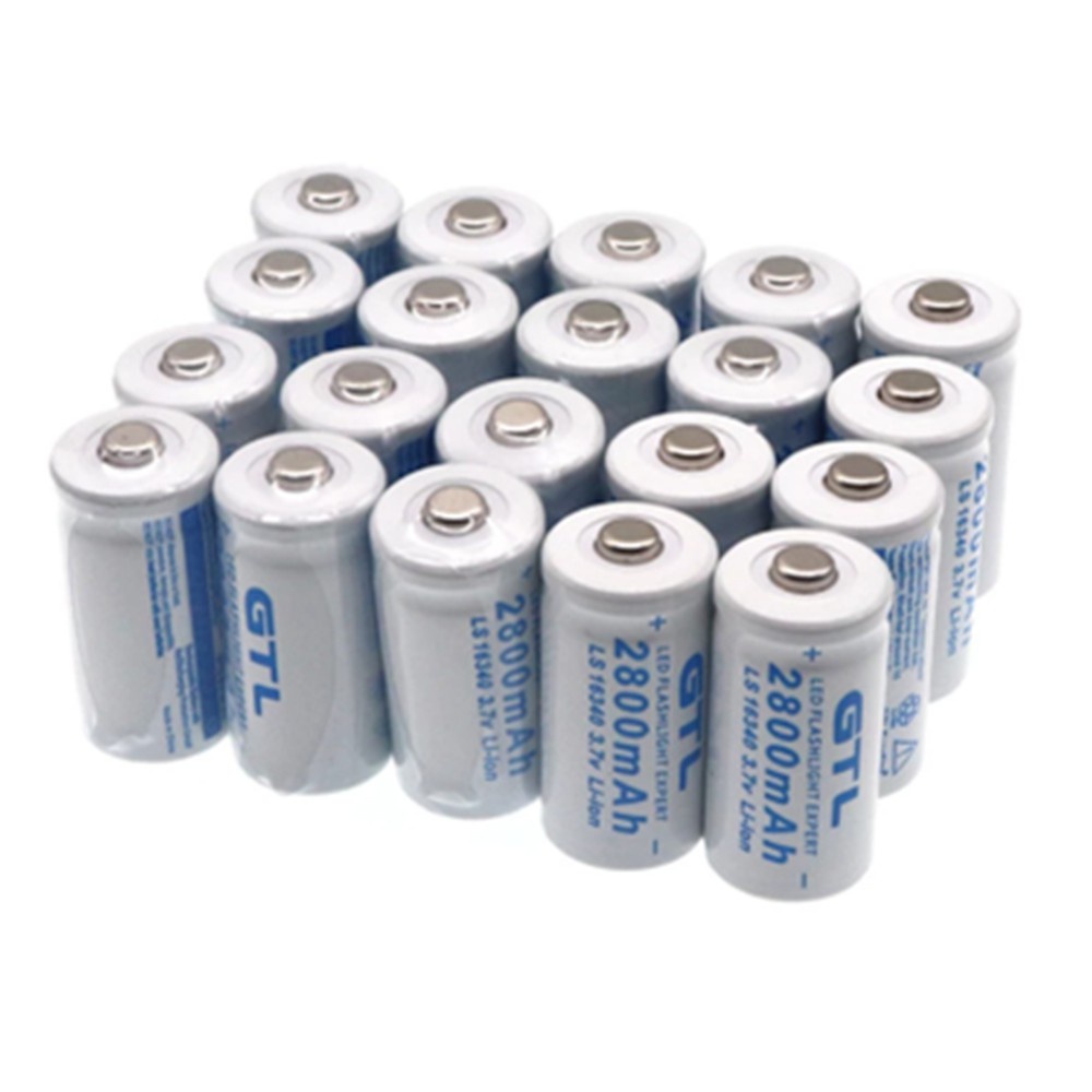 GTL 3.7V 2800mAh Lithium Li-ion 16340 Baterai CR123A Baterai Isi Ulang 3.7V CR123 untuk Lase