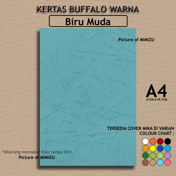 

Kertas Buffalo A4 BIRU SEDANG Corak Embos Cover JILID SAMPUL