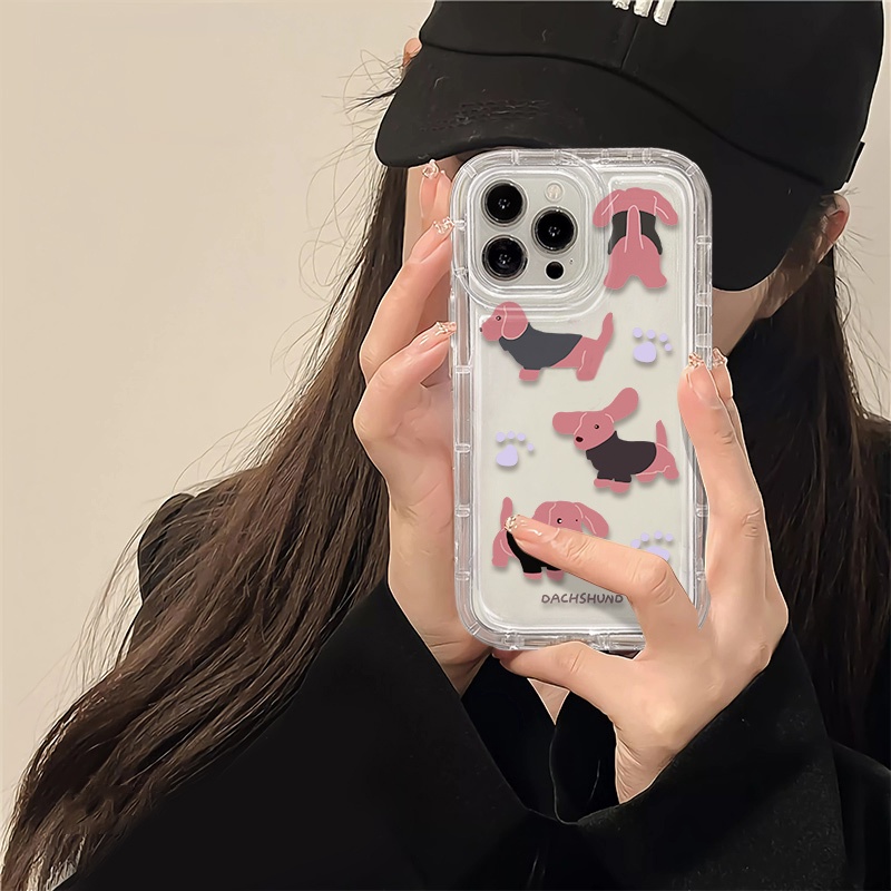 IPHONE Casing Ponsel Lembut Anjing Lucu Kompatibel Untuk Iphone14 13 11 12 Pro XS Max X Xr7 +8 Plus Casing TPU Silikon Shockproof Cover