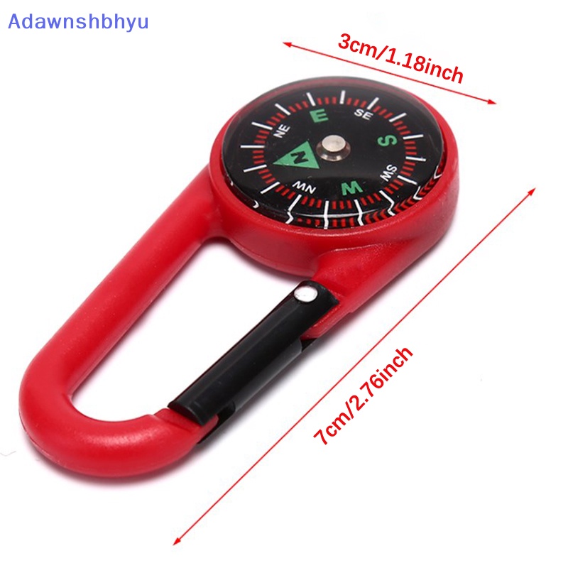 Adhyu Gantungan Kunci Portable Kompas Hiking Carabiner Kompas Outdoor Camping Ring Compass ID