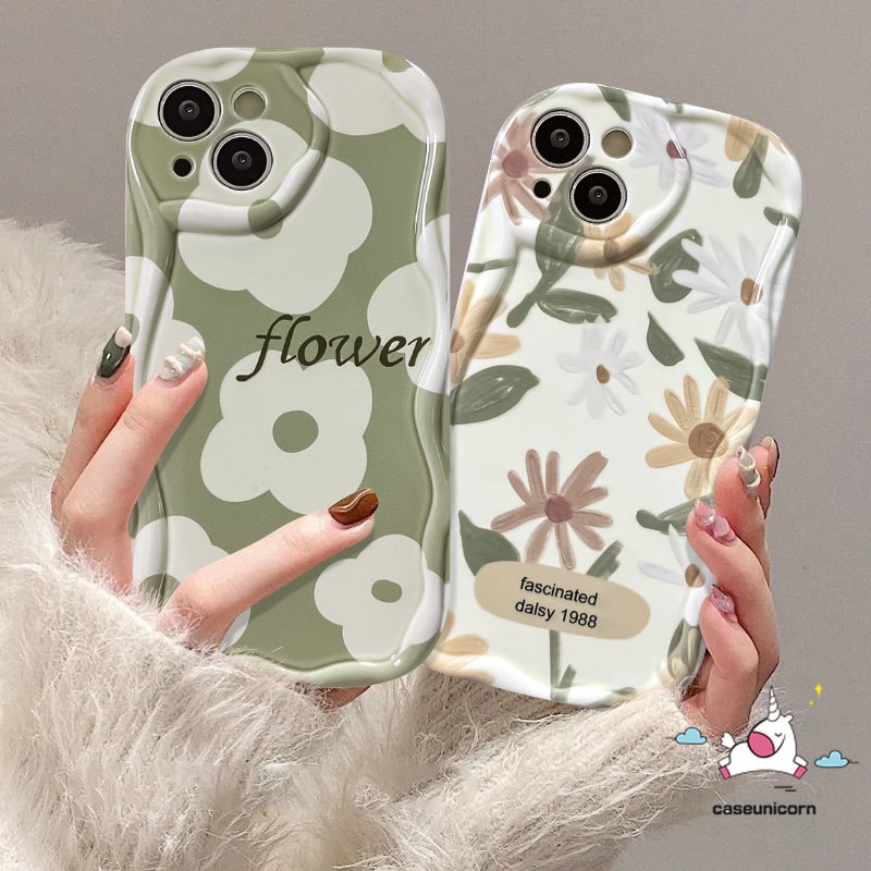 Untuk Oppo A12 A17 A16 A57 A54 A7 A55 A5s A15 A95 A54s A3s A17k A5 A31 A77 A16K A74 A1k A16s A9 A96 A92 A16E A53 A77s A52 A76 3D Wavy Curved Edge Art Cat Minyak Daun Penutup Bunga