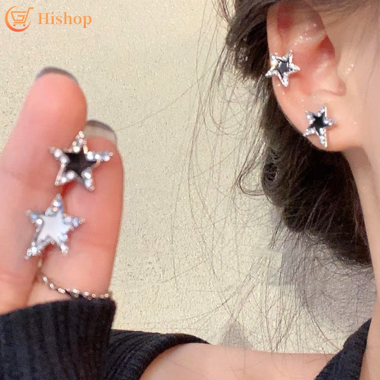 Anting Bintang Kristal Elegan Untuk Wanita Fashion Perak Stud Earings Aksesoris Perhiasan
