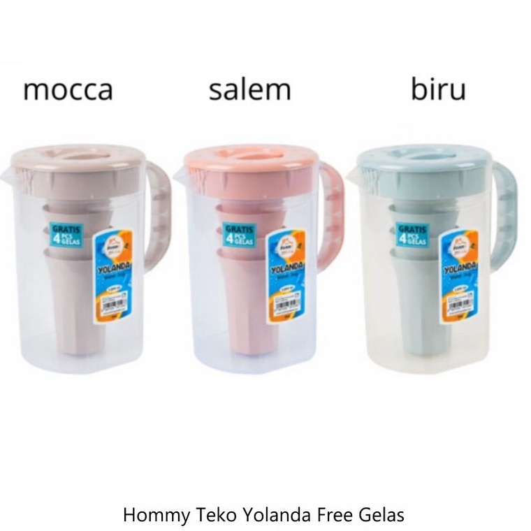 TEKO GELAS 2,2 L - WATER JUG BPA FREE - CERET PLASTIK - TEKO SET JUS kopi teh minuman MURAH PORTABLE warna zharazu