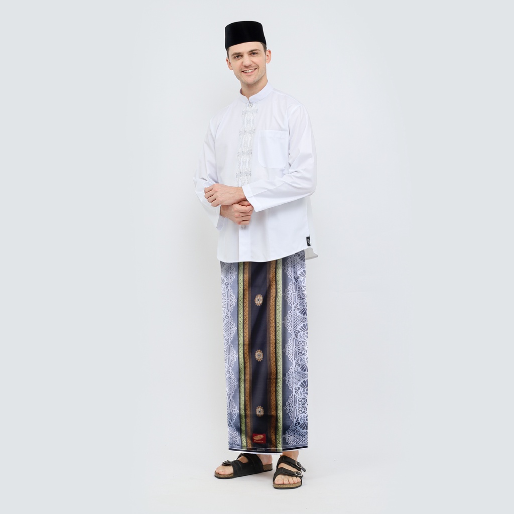 Sarung ATLAS Premium 790 Jacquard Songket Hitam Abu