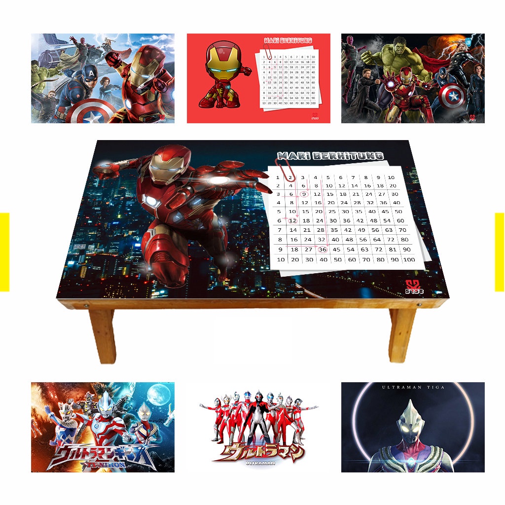 Meja Belajar Lipat Karakter Batman Miniecraft Among Us Free Fire Anak