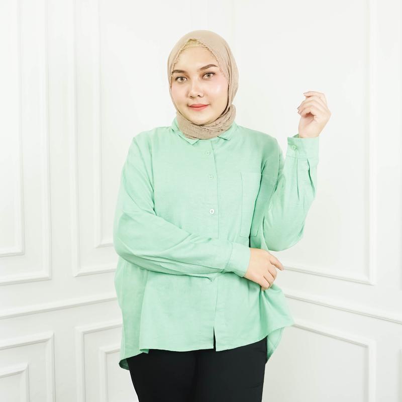 Kemeja Cessa Oversize (Linen) - CALAMBY