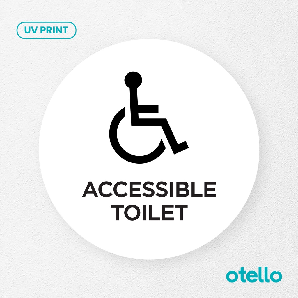 Accessible Toilet Signage Board Akrilik Tempel Dinding Papan Acrylic Sign Board Signage Tempel Dinding Tulisan Label Tanda Petunjuk Rambu Aklirik UV Print Nama Ruangan