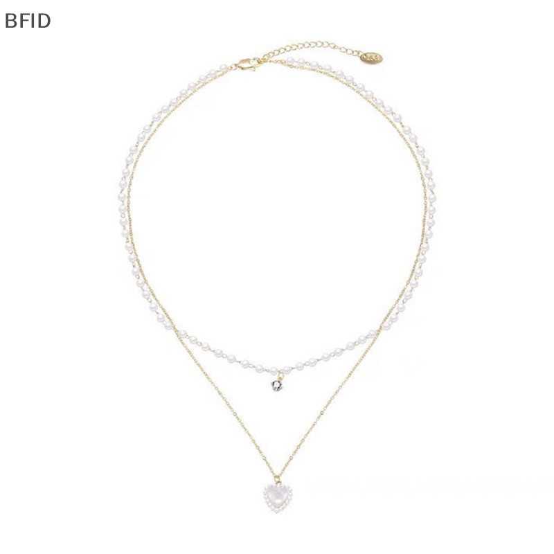 [BFID] Fashion Cinta Lucu Berbentuk Hati Liontin Kalung Rantai Mutiara Shiny Aesthetic Jewelry Choker Untuk Wanita Pesta Pernikahan Perhiasan Hadiah [ID]