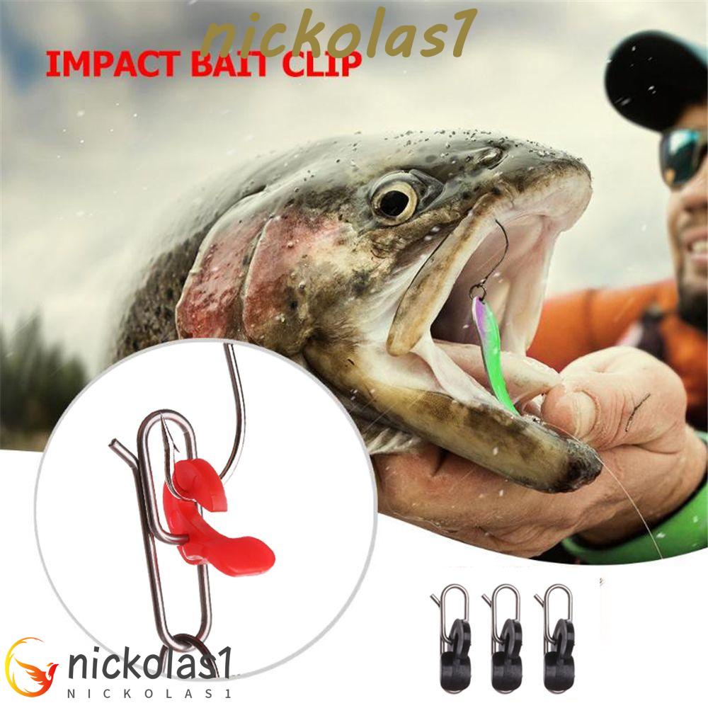 Nickolas1 Aksesoris Pancing 10Pcs Kail Pancing Impact Umpan Hitam/Red Board Release