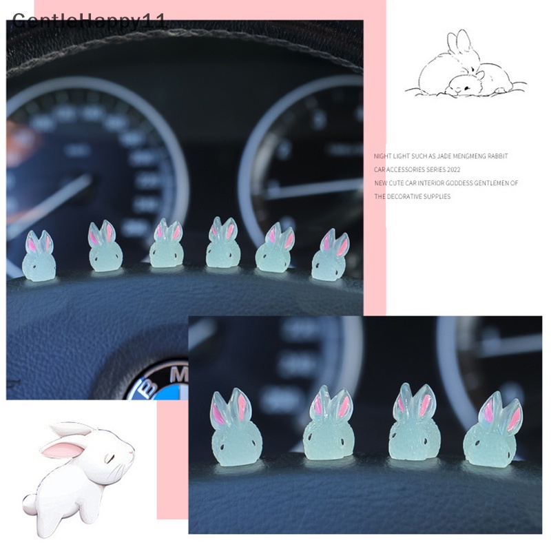 Gentlehappy 6Pcs Setir Mobil Konsol Kaca Spion Luminous Rabbit Dekorasi id