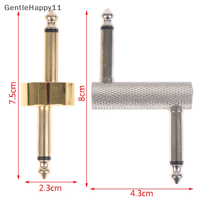 Gentlehappy 6.35 Plug Efek Gitar Elektrik Pedal Konektor Coulper Jack Interface Kabel id