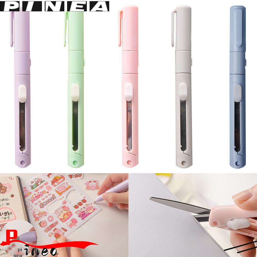 Nanas 2pcs Bentuk Pulpen Gunting Aman DIY Multifungsi Alat Seni Pemotong Kertas