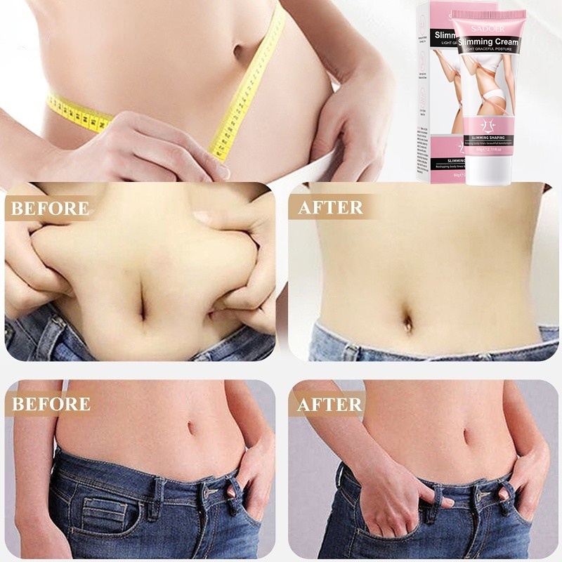 SADOER Krim Pembakar Krim Pelangsing Penurun Berat Badan Pembakar Lemak Slimming Cream Body Slimming Gel Melembabkan 60 gr